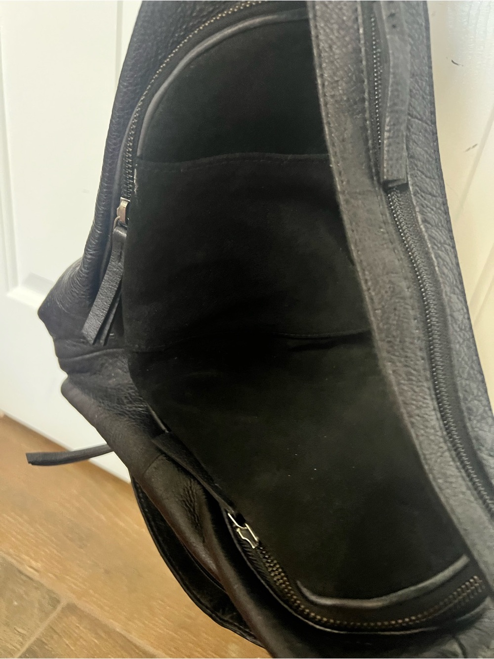 Free People We The Free Soho Convertible Leather Sling Backpack - Black - Picture 9 of 16